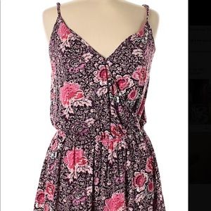 Burgundy floral design romper